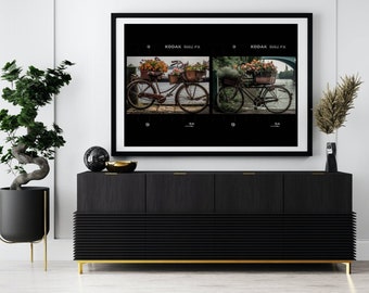 Bikes and Flowers, bicycle art print, Digital Download, digital art, Wall art, Printable Wall Art, House Warming gift, bicycle poster