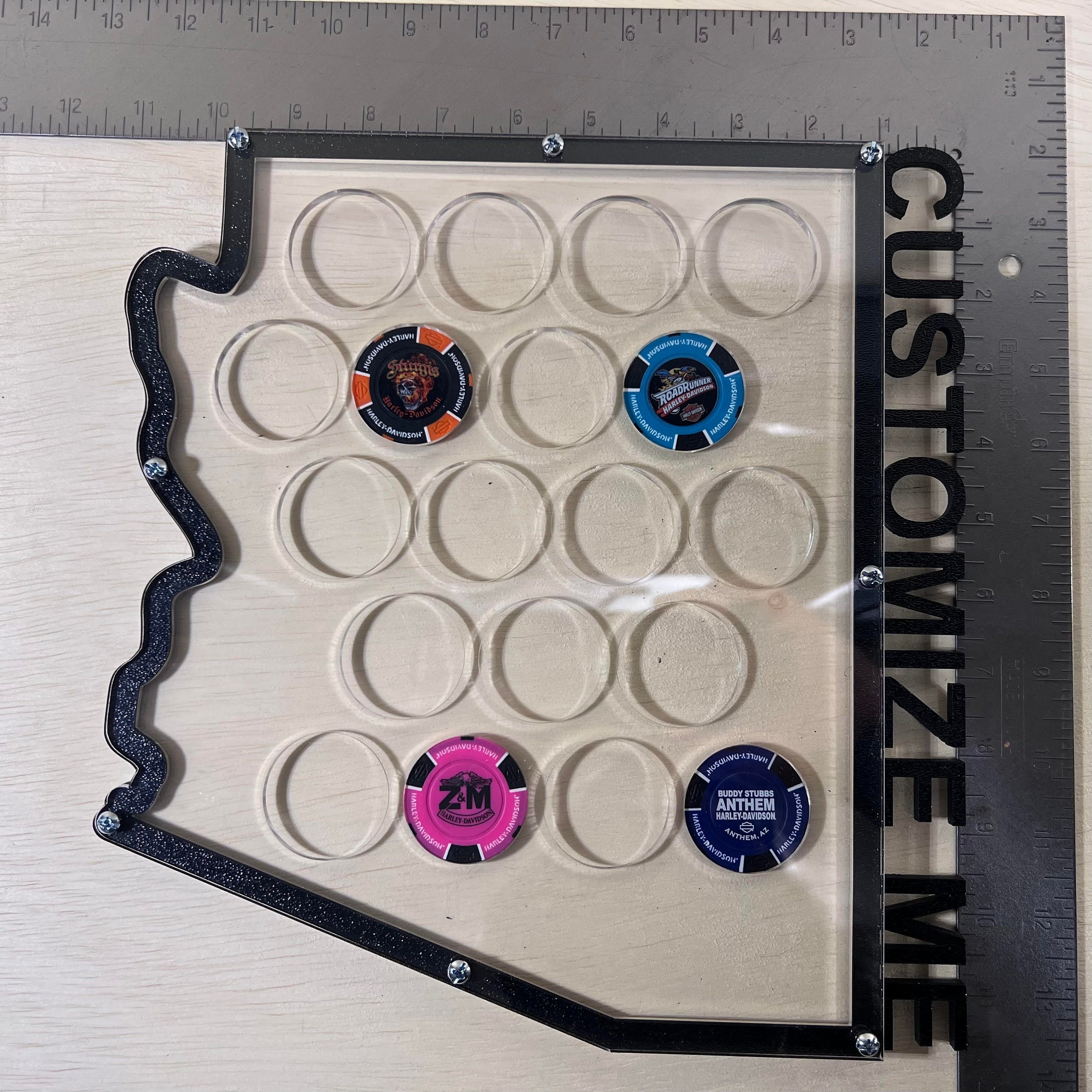 Arizona Harley Davidson Poker Chip Display Etsy