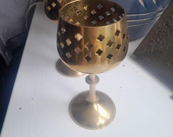 Vintage Brass Candle Holders