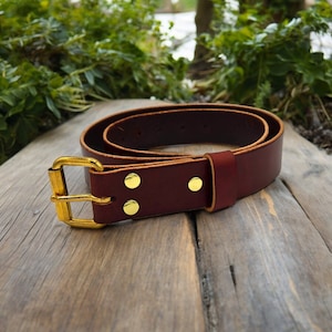 Cintura in pelle premium fatta a mano - Bordeaux