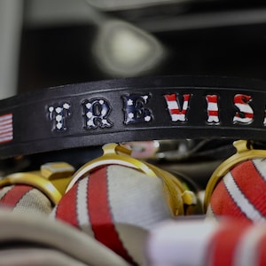 Personalized Firefighter Leather Helmet Band