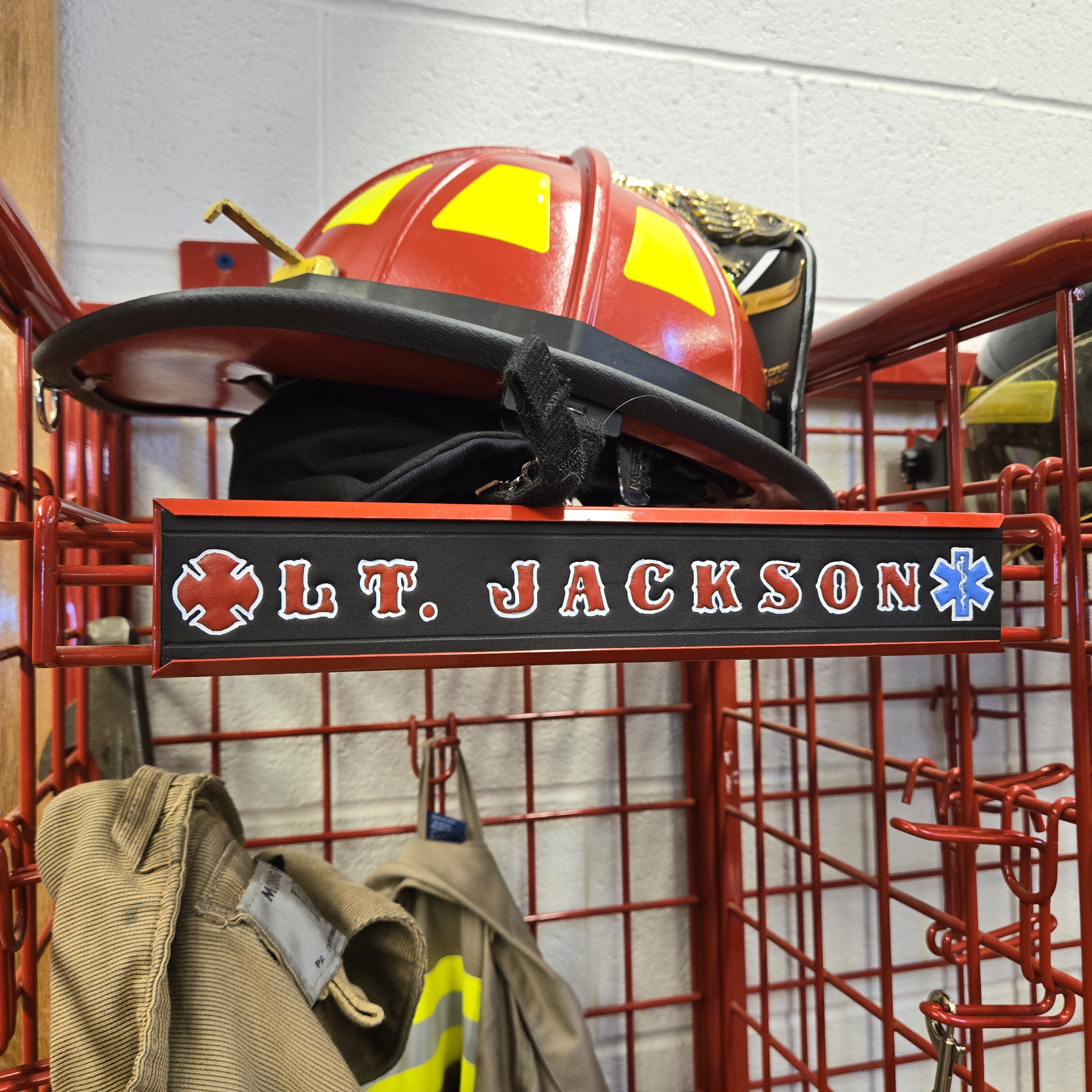 Firefighter Leather Customized Name Plate