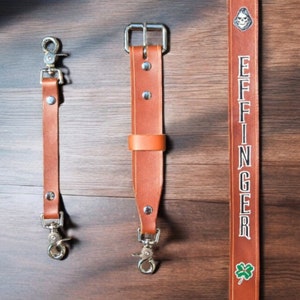 Firefighter/EMS Leather Radio Strap - Coyote Tan