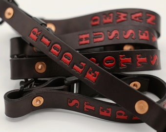 Personalized Firefighter Leather Glove Strap