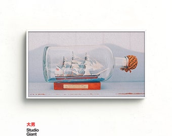Flaschenschiff Samsung Rahmen TV Art: Nautische Malerei (Digitaler Download)