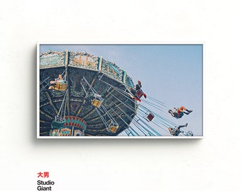 Carnival Swing Ride Frame TV Art - Modern Fairground Painting (Digital Download)
