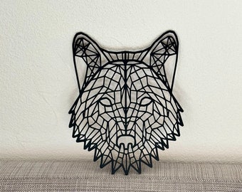 Wall decoration | 3D printed geometric wolf handcrafted with a choice of colors | environmentally friendly