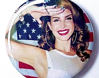 Lana Del Ray Salute badge brooch 25mm button pinback