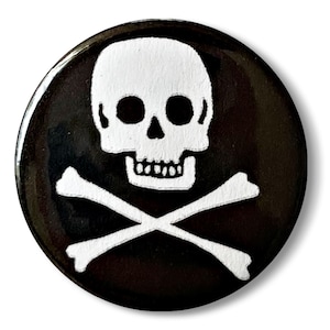 Sid Vicious Skull & Crossbones badge brooch 25mm button pinback