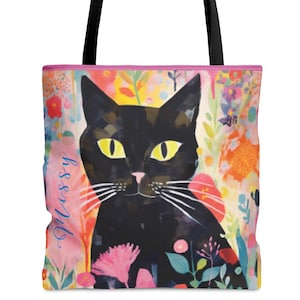 Catfulness Gift, Personal Tote Gift, Personize ToteBag, Catfulness, Customized-Catful, Cat-Gift-For Mom, Tote-Gifted,  Black-Cat-Gifted