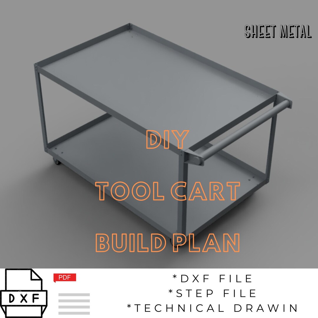 Trolleys Dxf File Mobile Sheet Metal DIY Tool Cart Kit / Trolley Cart Plan / Dxf / Step ...
