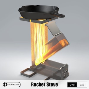 Rocket Stove Build Plan – PDF + DXF for CNC, Welding & Turning