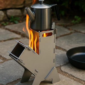 DIY Rocket Stove DXF Plan – Wood Burning Stove Build Guide – Outdoor Heater Design – Pdf + CNC Ready File Download