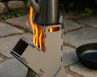 DIYロケットストーブ DXFプラン – 薪ストーブ製作ガイド – 屋外