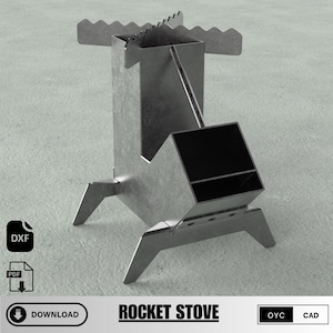 Rocket Stove DIY Build Plan | Outdoor Wood Stove Blueprint | PDF Dxf Step File for CNC & Welding
