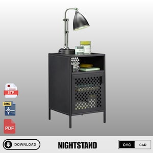 DIY Metal Nightstand Plan – Modern Bedside Table Dxf File – Cnc Laser Cut Design – Pdf, Step, DWG Download Included