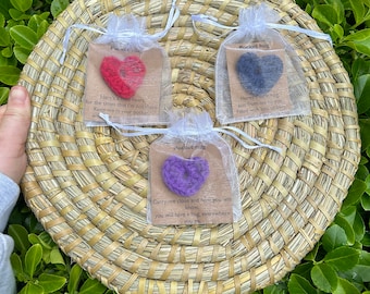 Crochet Pocket Hugs | Mini hearts | Anxiety hearts | Various colours | Personalised message and giftbag | Perfect for a gift