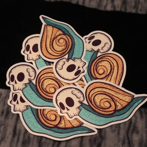 Grim Escargot - Snail with a Skull Head Glossy Sticker