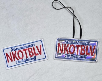 NKOTBLV - New Kids On The Block License Plate - The Right Stuff Convertible - Embroidered Patch or Holographic Rearview Mirror Dangle