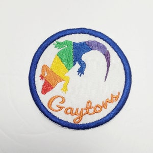 Gaytors - Rainbow Embroidered Patch - UF Blue & Orange Florida - LGBTQIA Pride