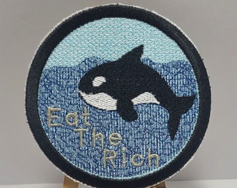 Vigilante Orca &quot;Eat The Rich&quot; - Embroidered Patch