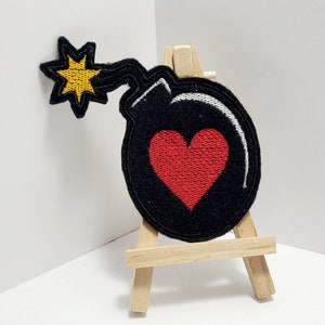 Love Bomb - Embroidered Patch - Heart Bomb - Tick Tick Tick - Lovebombing