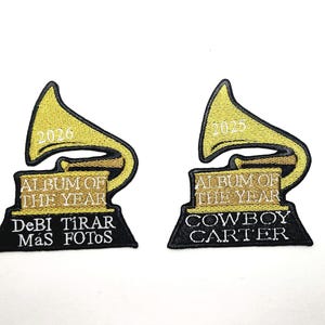 Premio Grammy - 2025 COWBOY CARTER o 2026 DeBí TiRAR MáS FOToS - Álbum del Año - Beyonce -O- Bad Bunny - Parche Bordado