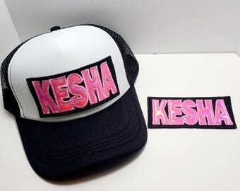 Kesha Pink Holographic Shift Embroidered Patch or Hat