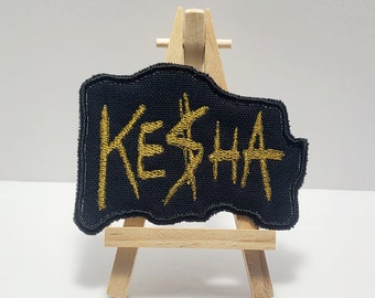 Kesha - Gold Metallic - Black & Gold Embroidered Patch