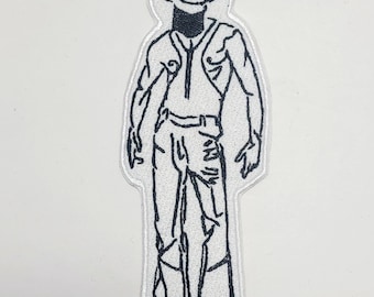 Backwards Tank Top - Orville Peck - Line Art - Infamous Orville Peck Photo turned into Embroidery Art - Black & White  - Embroidered Patch