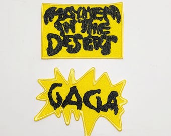 GAGACHELLA - Mayhem In The Desert - Ldy Gga - Yellow & Black - Spikes - Embroidered Patch