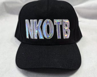 NKOTB - "New Kids On The Block" - Holographic Shimmer Block Letter - Multiple Color Options - Embroidered Trucker Hat