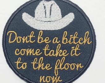 テキサス・ホールデム - ビヨンセの歌詞 - 刺繍パッチ - ホワイト・カウボーイハット
