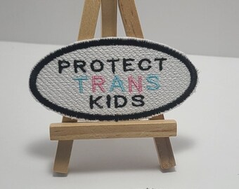 PROTECT TRANS KIDS Embroidered Patch Trans Flag Pride