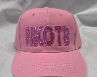 NKOTB - "New Kids On The Block" - Glitter Sparkle Block Letter - Multiple Color Options - Embroidered Trucker Hat