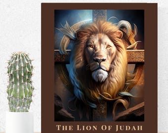 Lion of Judah Digital Download| Lion of Judah Art Print | Scripture Print | Christian Home Decor | Modern Christian Art | Christian Gifts