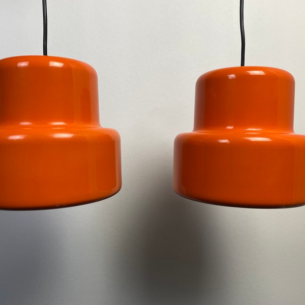 Poker pendants designed by Jo Hammerborg for Fog Morup, Denmark. Midcentury modern. Danish design.