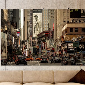 New York City Wall Decor, Cityscape Canvas, Huge Canvas Art, Times Square New York Wall Art, Street Wall Art, Skyscraper Canvas