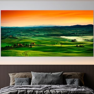 Tuscany Wall Decor,  Landscape Canvas, Huge Canvas Art, Landscape Canvas Wall Art, Nature Wall Art, Peysage Wall Art, Colorful Tuscany View
