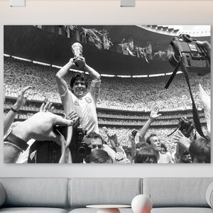 Maradona Canvas, Maradona Pose, Legend Canvas, Diago Armando Maradona, World Cup Photography on Canvas, Golden Ball, Hand of God Wall Art