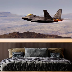 F22 Raptor Wall Decor, Aircraft Wall Art, Strike Fighter Canvas, Pilot Gift Wall Art, F22 Raptor Flight Canvas Art