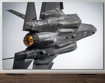F35 Aircraft Canvas, Aviation Canvas, Aircraft Canvas, Pilot Gift, U.S. Air Force, F-35 Lightning II Fighter, F-35 Dogfighting Wall Decor