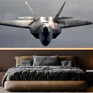F22 Raptor Wall Decor, Aircraft Wall Art, Strike Fighter Canvas, Pilot Gift Wall Art, F22 Raptor Flight Canvas Art