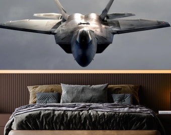 F22 Raptor Wall Decor, Aircraft Wall Art, Strike Fighter Canvas, Pilot Gift Wall Art, F22 Raptor Flight Canvas Art