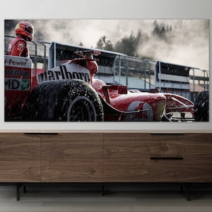 Formula One Wall Decor, Colorful Huge Canvas Art, F1 Wall Art, Formula 1 Canvas, Formula One Racing Canvas, F1 Red Team, Michael Schumacher