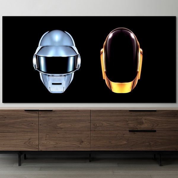 Daft Punk Canvas, Huge Canvas Art, Iconic Wall Art, Musical Wall Art, Daft Punk Canvas Wall Decor, Electronic Music Wall Art