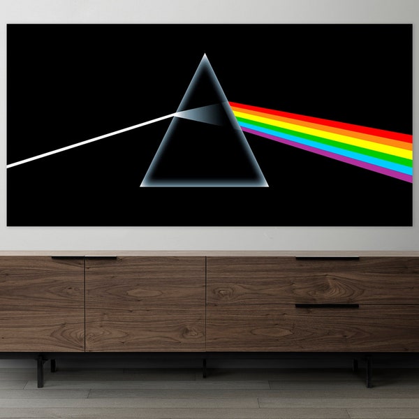 Pink Floyd Leinwand, riesige Leinwand Kunst, kultige Wandkunst, Musikalische Kunst, Rock Band, Pink Floyd Leinwand Wandkunst, Dunkle Seite des Mondes Leinwand