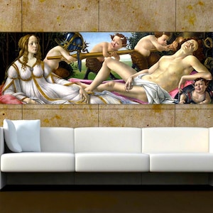 Venus and Mars Wall Decor, Sandro Botticelli Painting Canvas Wall Art, Renaissance Paintings Canvas Art, Classic Art for Canvas
