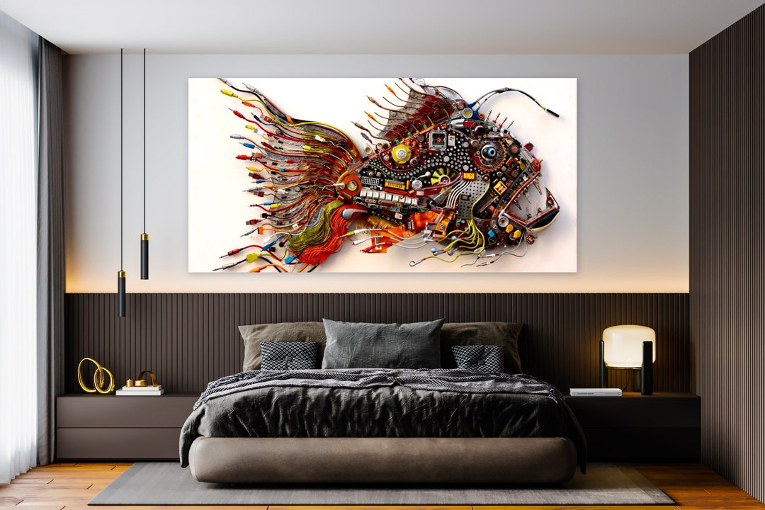 Circuit Board Wall Art, Scientific Canvas Art for Wall, PCB Layout