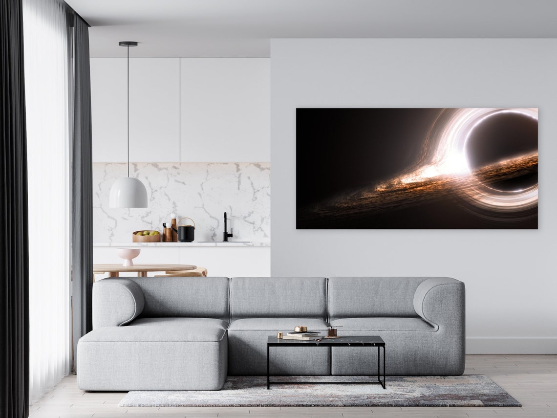 Black Hole Wall Decor, Huge Canvas Art, Space Wall Art, Space Home Décor, Cosmic Canvas, the ...